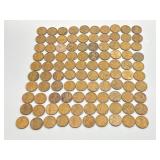 100 Wheat Pennies (D) (S) and No Mark.