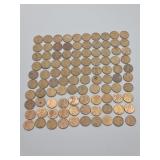100 Wheat Pennies (D) (S) and No Mark.