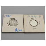 1931 & 1944 D Liberty Head Dimes.