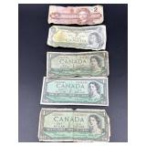 Canadian Currency (3) 1954, 1973, & 1986