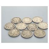10 1937 Buffalo Nickels