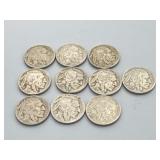 10 Buffalo Nickels