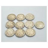 10 Buffalo Nickels