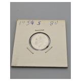 BU 1954 S Roosevelt Silver Dime.