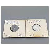 Luxembourg Currency 1915, & 1954.