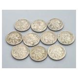 10 1937 Buffalo Nickels