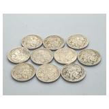 10 1936 Buffalo Nickels