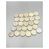 26 Canadian Nickels 1929-1974. Including 1944