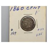 1860 United States Indian Head Cent Penny (Fine)