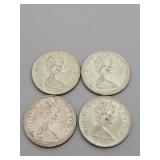 4 1968 80% Silver Canadian Quarters