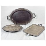 Three VTG Silver Plate Serving Trays.