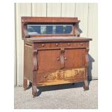 Side Bar W/Mirror. (Needs Refinished)