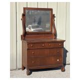 Empire Style Dresser W/Adjustable Mirror. 42In W