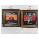 Pair of Framed Old Fashioned Tomato & Peas Prints