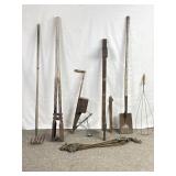 Primitive Shovel, Planter, Rug Beater, Clamp, Etc.