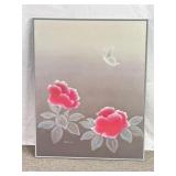 Framed, Singed Floral Buttery Print 22in x28.5in