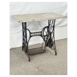 Treadle Sewing Machine Base W/Granite Top.