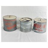 3 Old Bait Buckets For Lamps/Projects