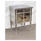 Hollywood Regency-style Mirrored Nightstand.