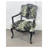 Black Leopard New Upholstered Arm Chair.