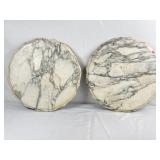 Pair of Marble Table Tops (21in Diameter)