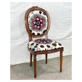 Antique Walnut Lous Style Chair, New Upholstery