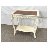Custom Painted Side Table, 15In D, 2Ft W, 2Ft T.