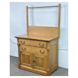 Oak Commode Stand, 17In D, 32In W, 51In Tall.
