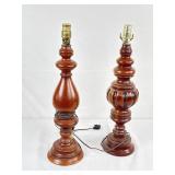 2 Table Lamps w/ Wood Bases