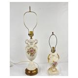 2 Antique Ceramic Table Lamp 31in &20in Tall