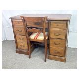 VTG Writing Desk W/Seven Drawers. 42In Wide.
