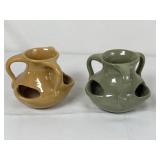 Pair of Handmade Pottery Strawberry Pots
