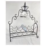 10 Bottle Wine Rack w/ 3 Wine Glasses