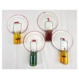 4 Repurposed Enamelware Lid Wall Sconces