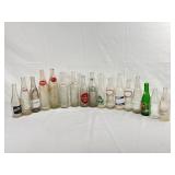 17 Vtg Glass Soda Bottles