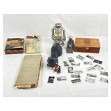 Lantern, Comics, Map, Pictures, Cigar Box.