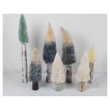 Small Vintage Christmas Trees on Wooden Bases