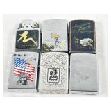 Six VTG Zippo & China Lighters.