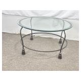 Round Glass Topped Coffee Table. 31In in Diameter