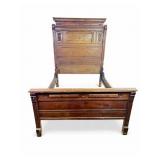 Eastlake Style Wood Bed-Frame. 76In D, 57In W.