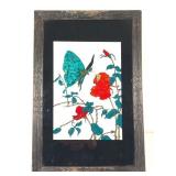 Vtg Framed Foil Fairy Artwork 11.75in x17.75in