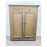 Primitive Cabinet, (Door Are Warped) W/Shelves.