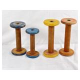 4 Antique Wooden Spools