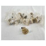 12 New Brass/Gold Floral Knobs