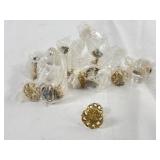 12 New Brass/Gold Floral Knobs