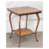 Oak Side Table. 23In D, 23In W, 28In T.