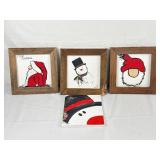 Snowmen/Santa Paintings Signed by Raven