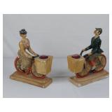 Pair of VTG Ivon Bear Co. INC Chalkware Bicycle