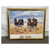 The Charge. Ray Isaac Print in Gold Frame 31in