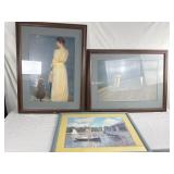 3 Large Framed Prints 24in x30in ,27.5in x37in, &